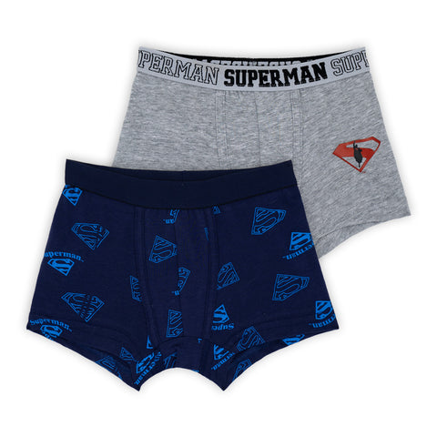 זוג תחתוני בוקסר עם גומי חיצוני סופרמן