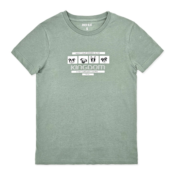 מארז 3 חולצות מודפסות נייבי-בז'-ירוק בנים 6-14
