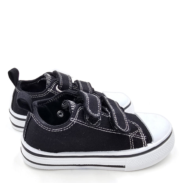 נעלי סניקרס בד שחור-לבן ילדים ופעוטות 23-28