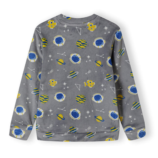 פיג'מה קטיפתית אפורה הדפס אולאובר מינוטי