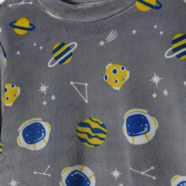 פיג'מה קטיפתית אפורה הדפס אולאובר מינוטי