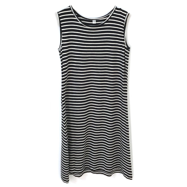 שמלת פסים ויסקוזה מידי ללא שרוולים נשים