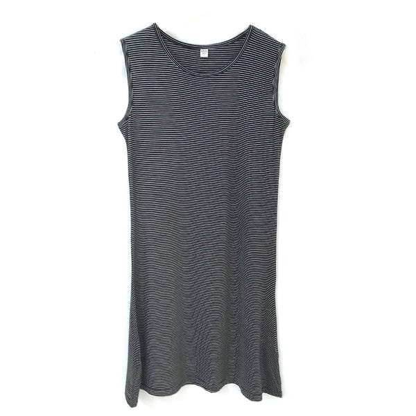 שמלת פסים ויסקוזה מידי ללא שרוולים נשים