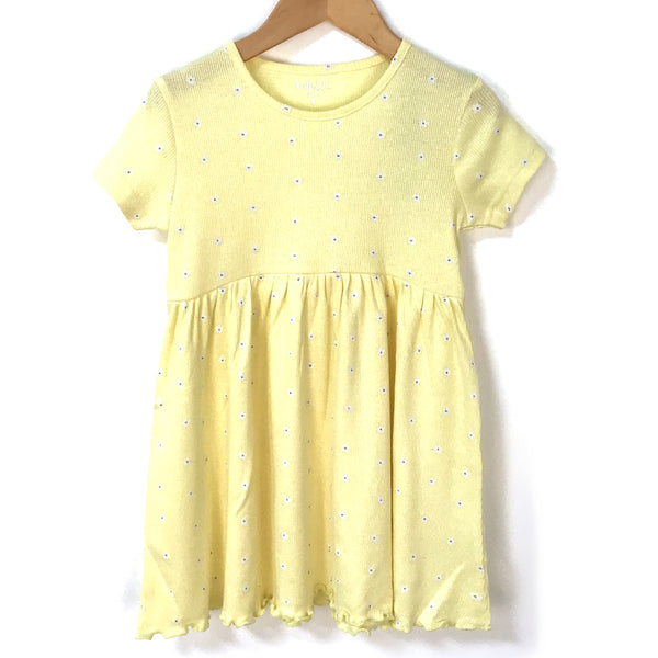 זוג שמלות ריב מודפסות צהוב-אפרסק בנות 10