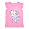 חולצה עם חד קרן ואפליקציה בולטת Cute Unicorn בנות 4-10