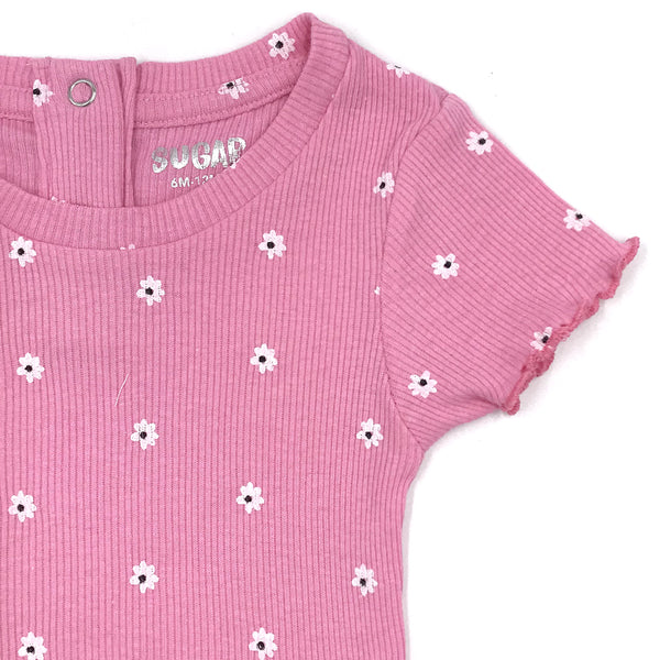 חולצת ריב מודפסת כפתורי טיק-טק פעוטות ותינוקות בנות 6-24M