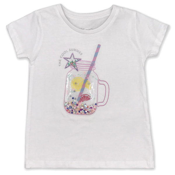 חולצה עם פאץ' פלסטי תלת-ממד כוס Cool Summer בנות 4-8