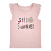 חולצה עם אפליקציית נצנצים Hello Summer בנות 4-10