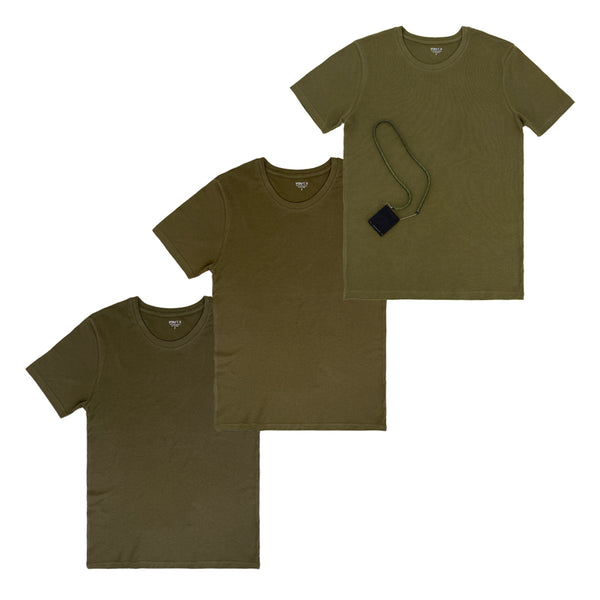 מארז שלוש חולצות K-7 זית צבאיות גברים M-XL