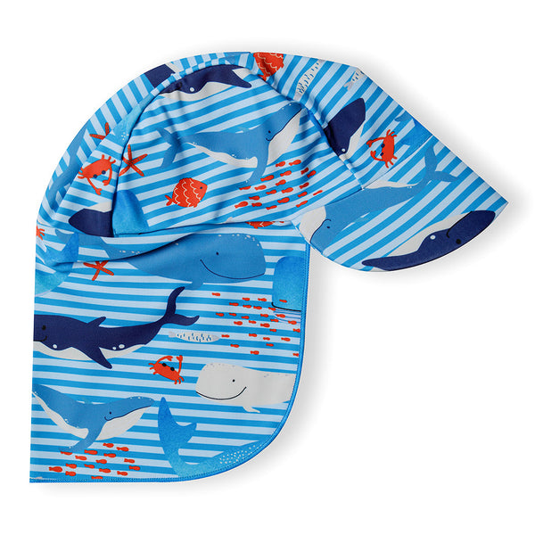 אוברול שחיה מינוטי לוויתנים עם כובע תינוקות ופעוטות 9-24M