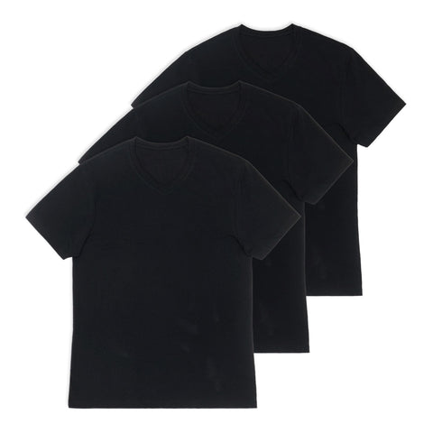 מארז 3 חולצות וי 100% כותנה