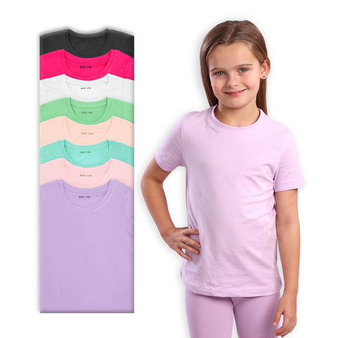 מארז 8 חולצות לייקרה צווארון עגול בנות