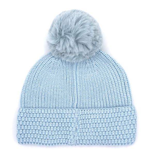 כובע אופנה סרוג עם פונפון