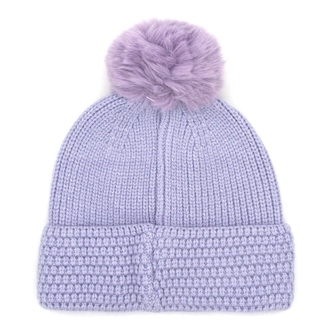 כובע אופנה סרוג עם פונפון