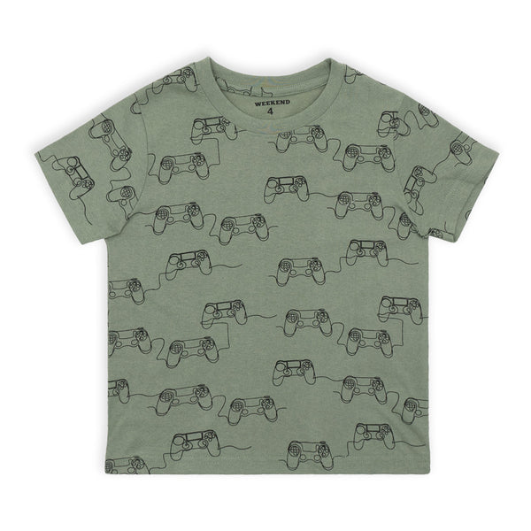 זוג פיג'מות מודפסות קונסולות