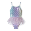 בגד ים מינוטי מבריק עם חצאית טול תינוקות בנות
