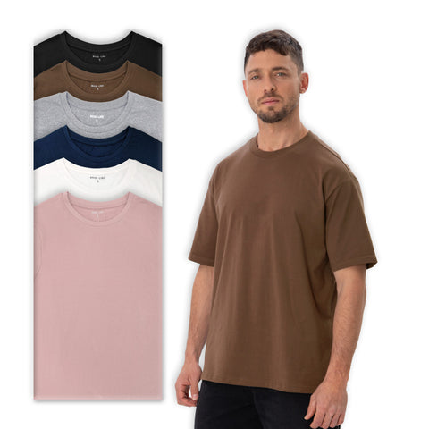 מארז 6 חולצות צווארון עגול