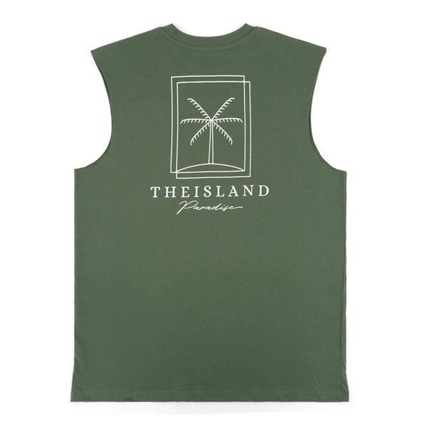 גופיה ירוקה מודפסת דו צדדית The Island גברים S-XXL