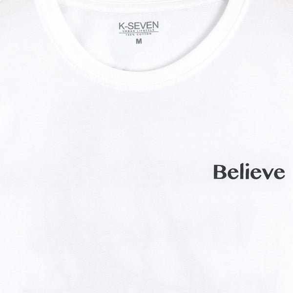 חולצה מודפסת דו צדדית Believe In Tomorrow גברים M-XXXL