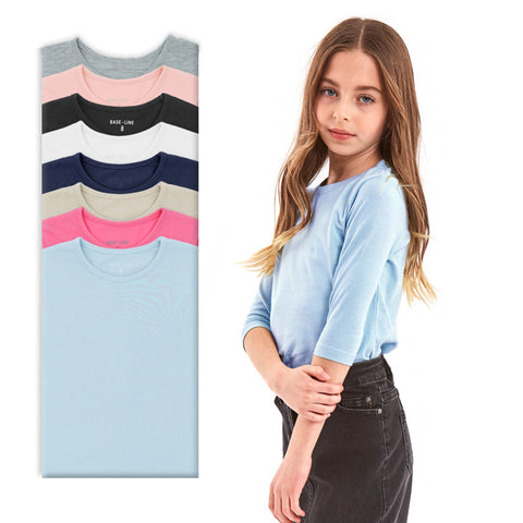 מארז 8 חולצות צווארון ניקי שרוול 3/4 בנות