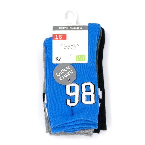 מארז 5 גרביים מודפסות אורך רגיל