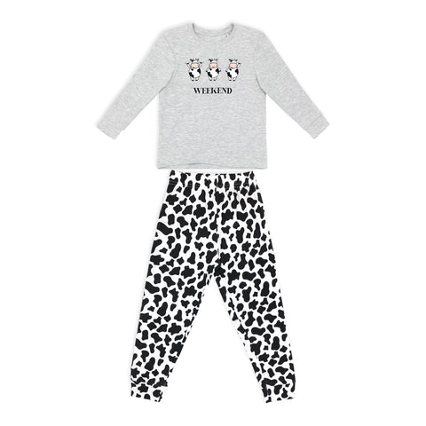 פיג'מה כותנה מודפסת