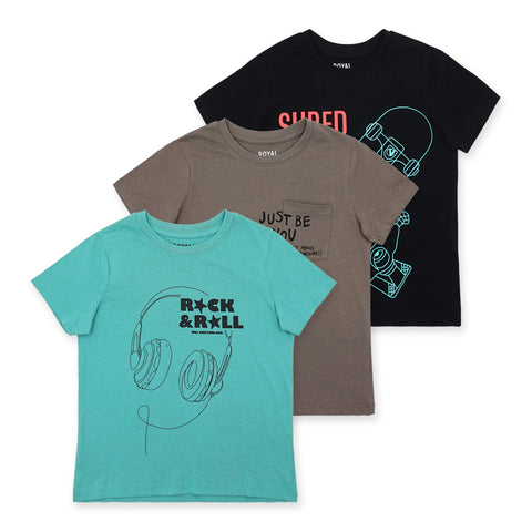 מארז 3 חולצות מודפסות