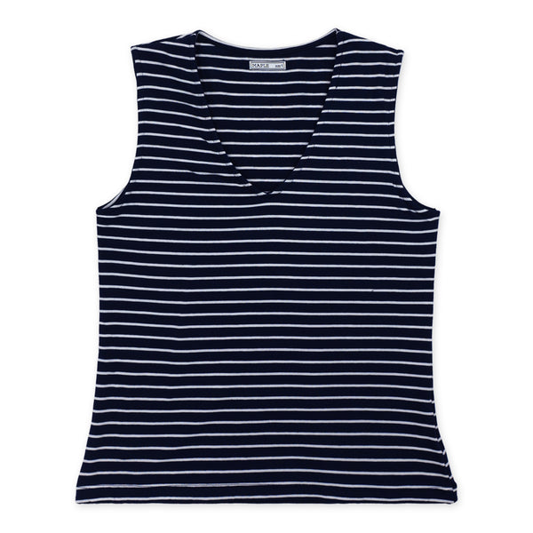 גופיית פסים צווארון וי