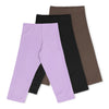 מארז 3 מכנסי טייץ אורך 7/8 סגול-שחור-חום בנות