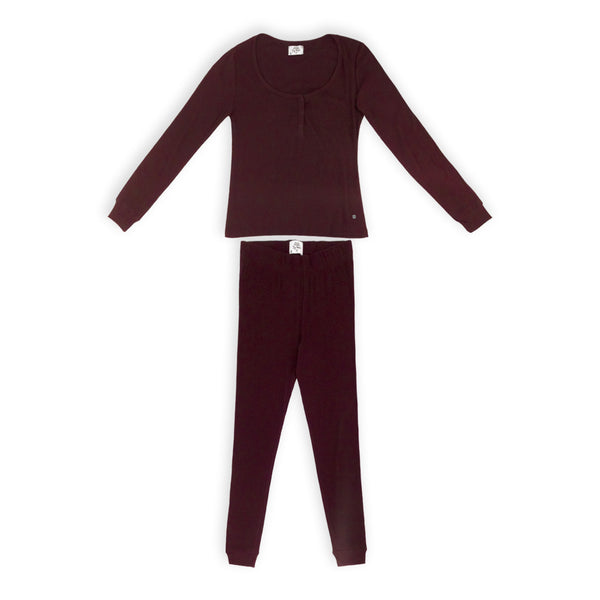 פיג'מה ריב עם חולצת כפתורים