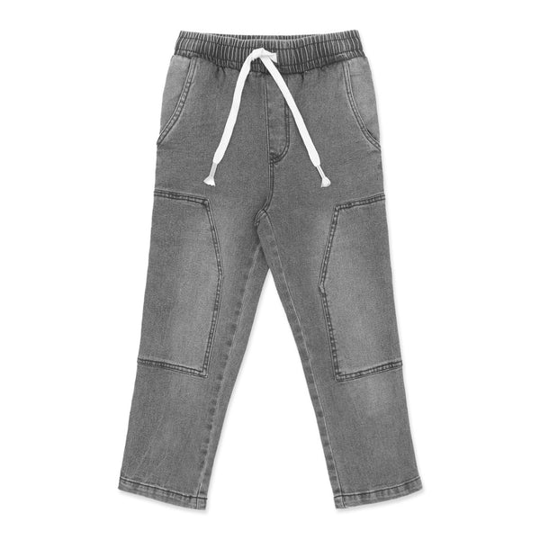 מכנסי ג'ינס חגורת גומי ושרוך