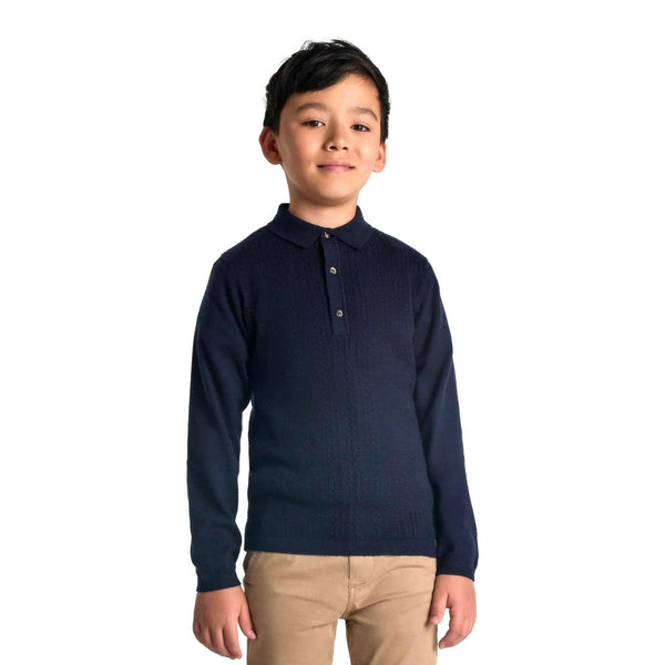 סריג מינוטי עם צווארון כפתורים