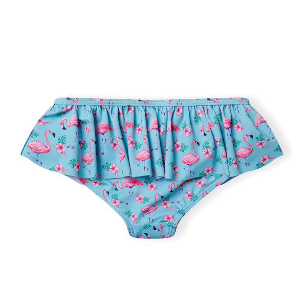 ביקיני מינוטי כתפיה א-סימטרית הדפס פלמינגו בנות