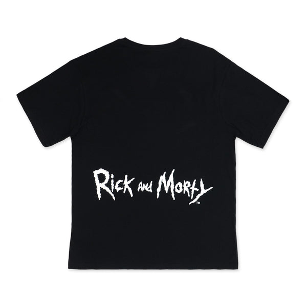 חולצה אוברסייז שחורה הדפס ריק ומורטי גברים