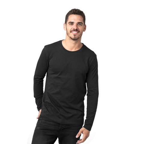 חולצת לייקרה חלקה צווארון מעוגל