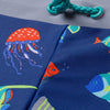 בגד ים כחול הדפס יצורי ים מינוטי תינוקות ופעוטות 9-24M