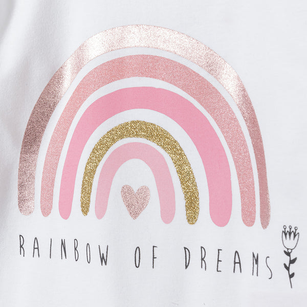 חולצת מעבר מינוטי Rainbow Of Dreams נצנץ תינוקות ופעוטות בנות 12-18M