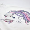 חולצה עם חד קרן ואפליקציה בולטת Cute Unicorn בנות 4-10