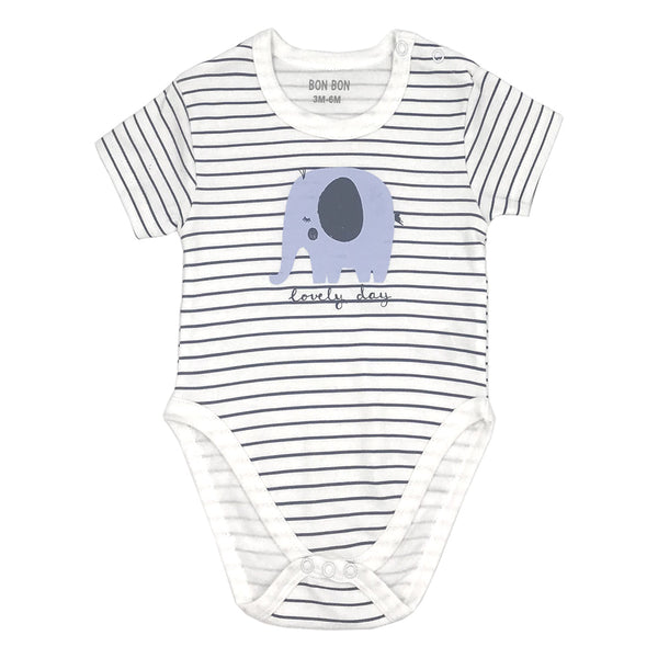 מארז 3 בגדי גוף מודפסים תכלת-כחול-לבן תינוקות בנים N/B-18M