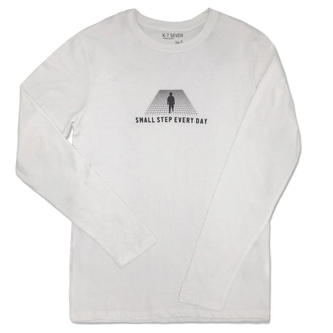 חולצת טי שירט הדפס מובלט Small Step Every Day גברים M-XXL