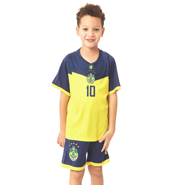 חליפת כדורגל ברזיל כחול-צהוב 4-12