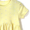 זוג שמלות ריב מודפסות צהוב-אפרסק בנות 10