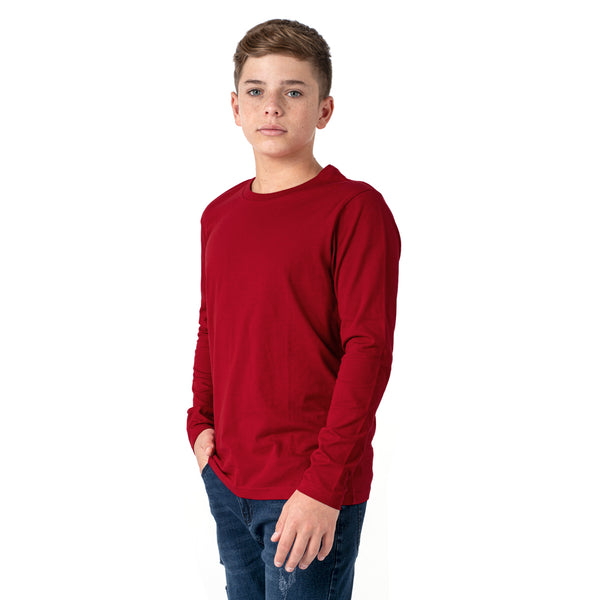 מארז 6 חולצות בית ספר ארוכות אדום-שחור-לבן-כחול בנים 18
