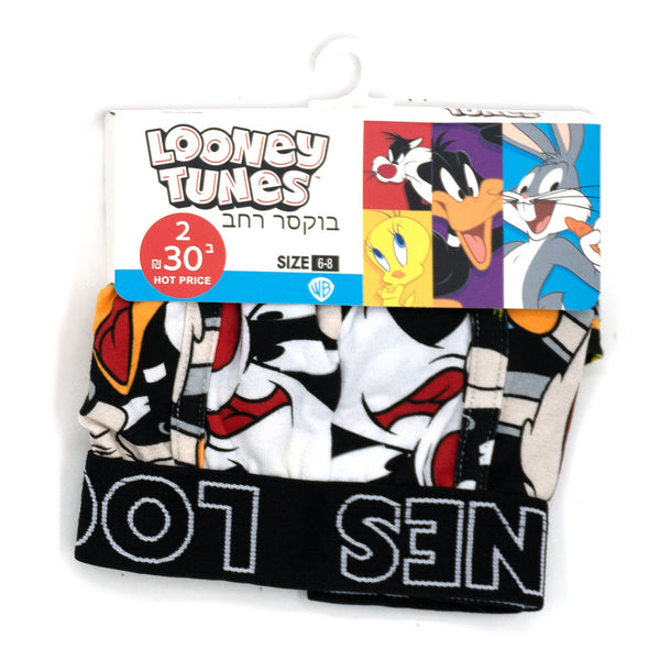 שני תחתוני בוקסר מודפסים עם גומי חיצוני