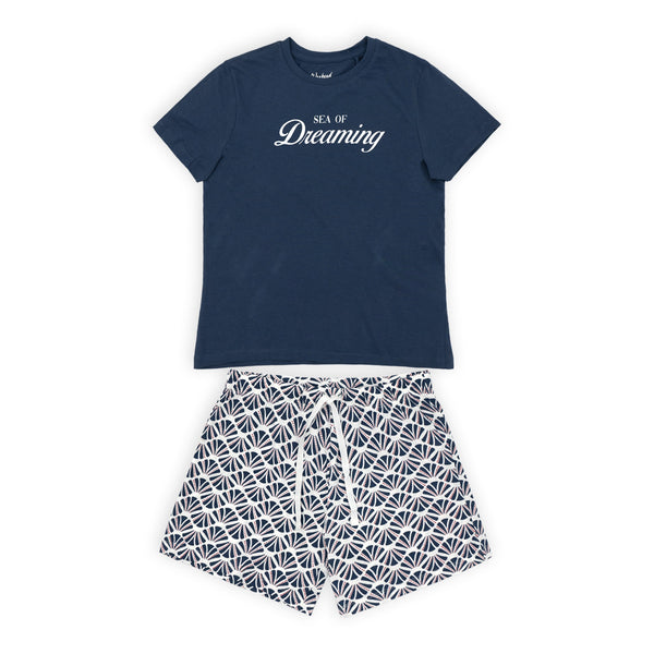 זוג פיג'מות קצרות מודפסות