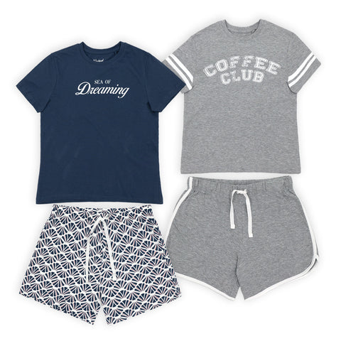 זוג פיג'מות קצרות מודפסות
