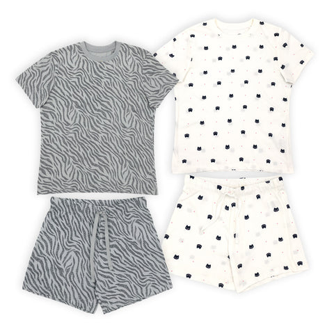 זוג פיג'מות קצרות מודפסות