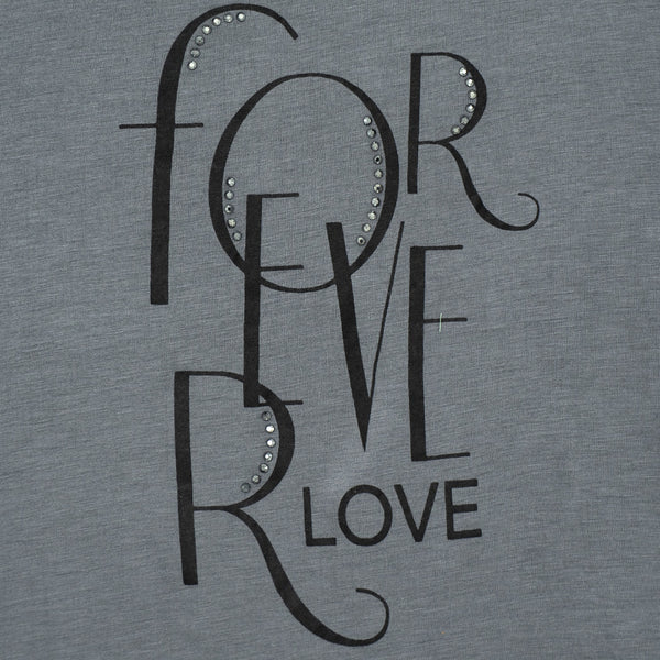 חולצת ויסקוזה עם הדפס ואבנים