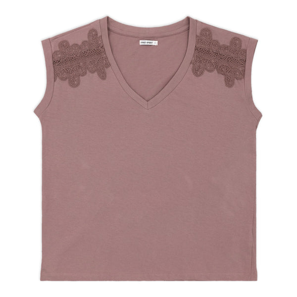 חולצה עם תחרה בכתף