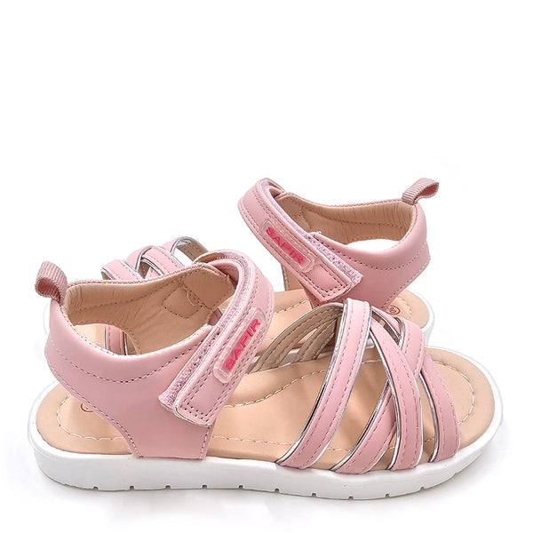 סנדלים ורודים עם סגירת סקוטש בנות